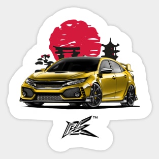 honda civic typeR fk yellow Sticker